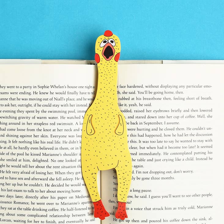 Bookmark-068: Rubber Chicken (it's die cut!)