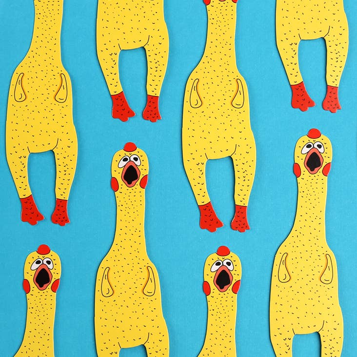 Bookmark-068: Rubber Chicken (it's die cut!)