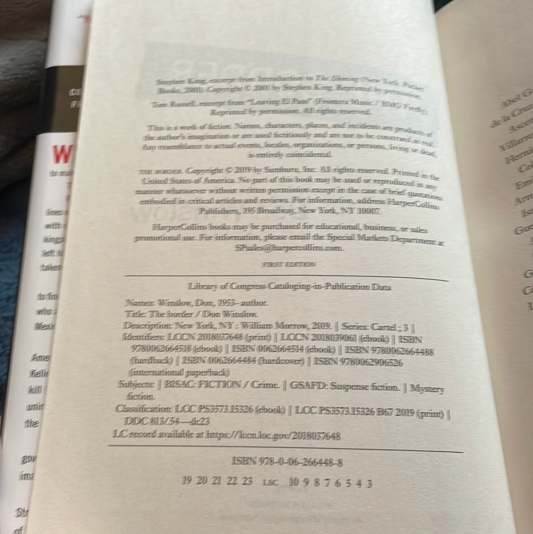 Winslow, Don: The Border: A Novel -Power of the Dog, 3 (First Edition, 2019)