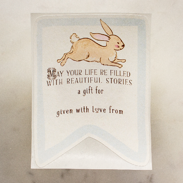 Bookplates-002: Blue Baby Bunny