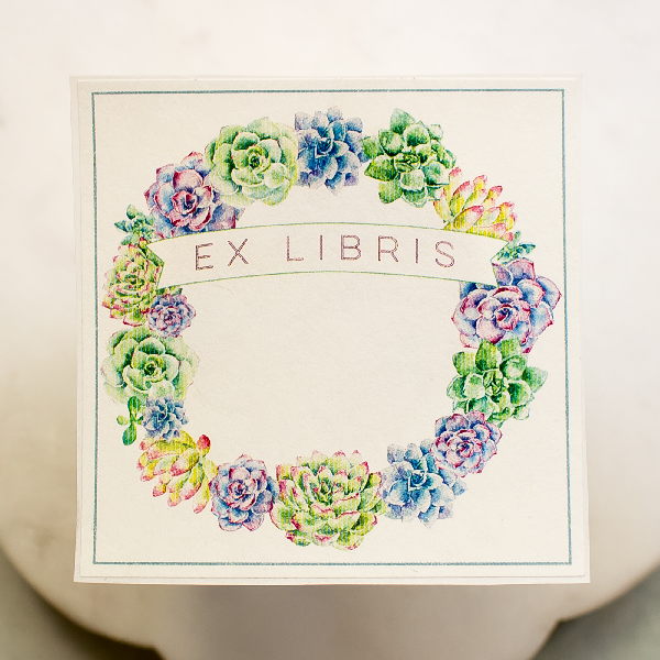 Bookplates-009: Succulent Wreath
