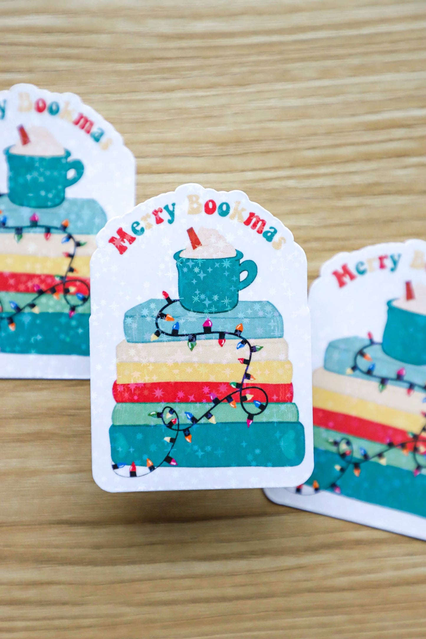 Sticker: Christmas- Merry Bookmas (Holographic)