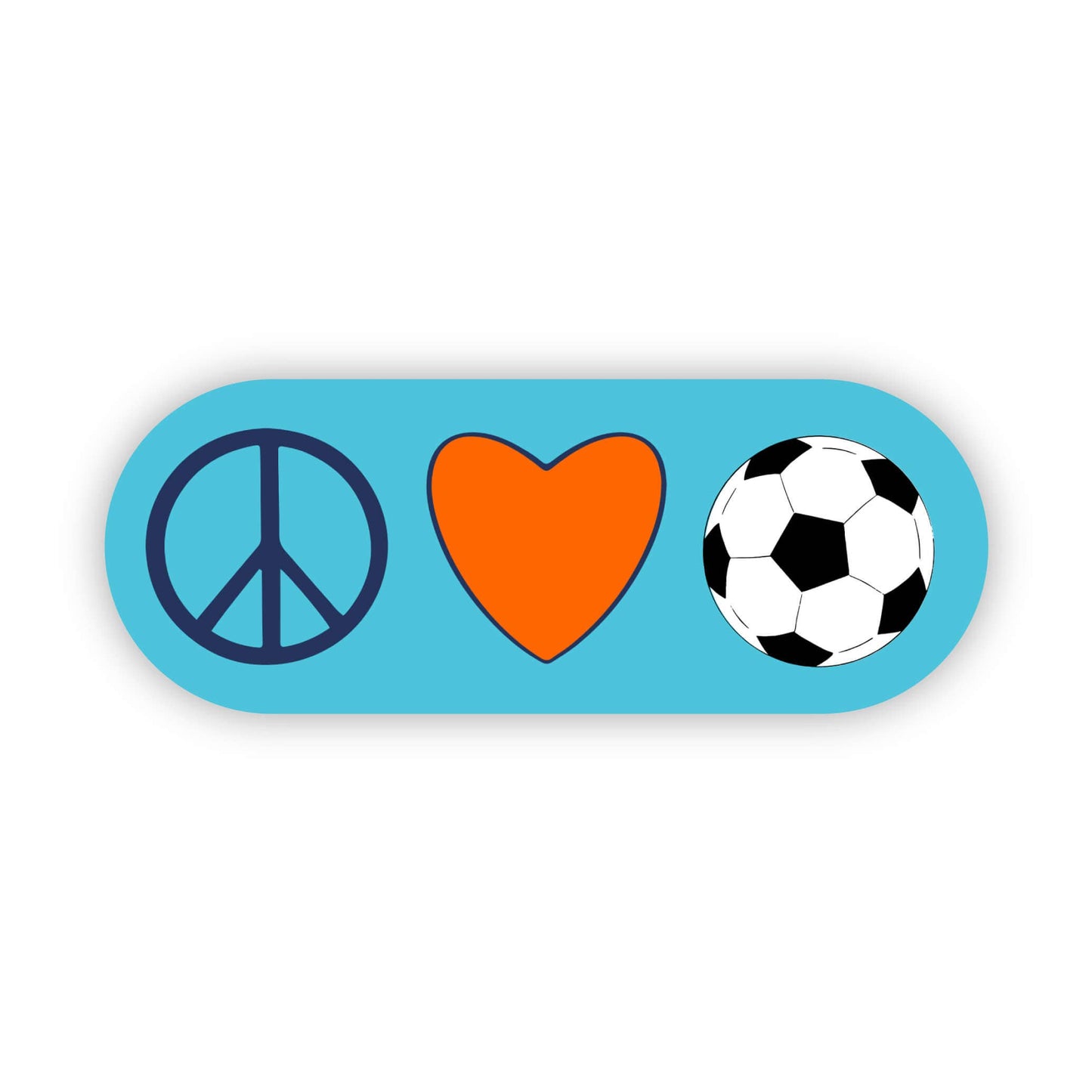Sticker: Peace, Love, Soccer