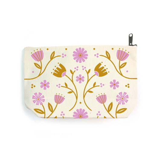 Pouch: Folk Floral Lilac