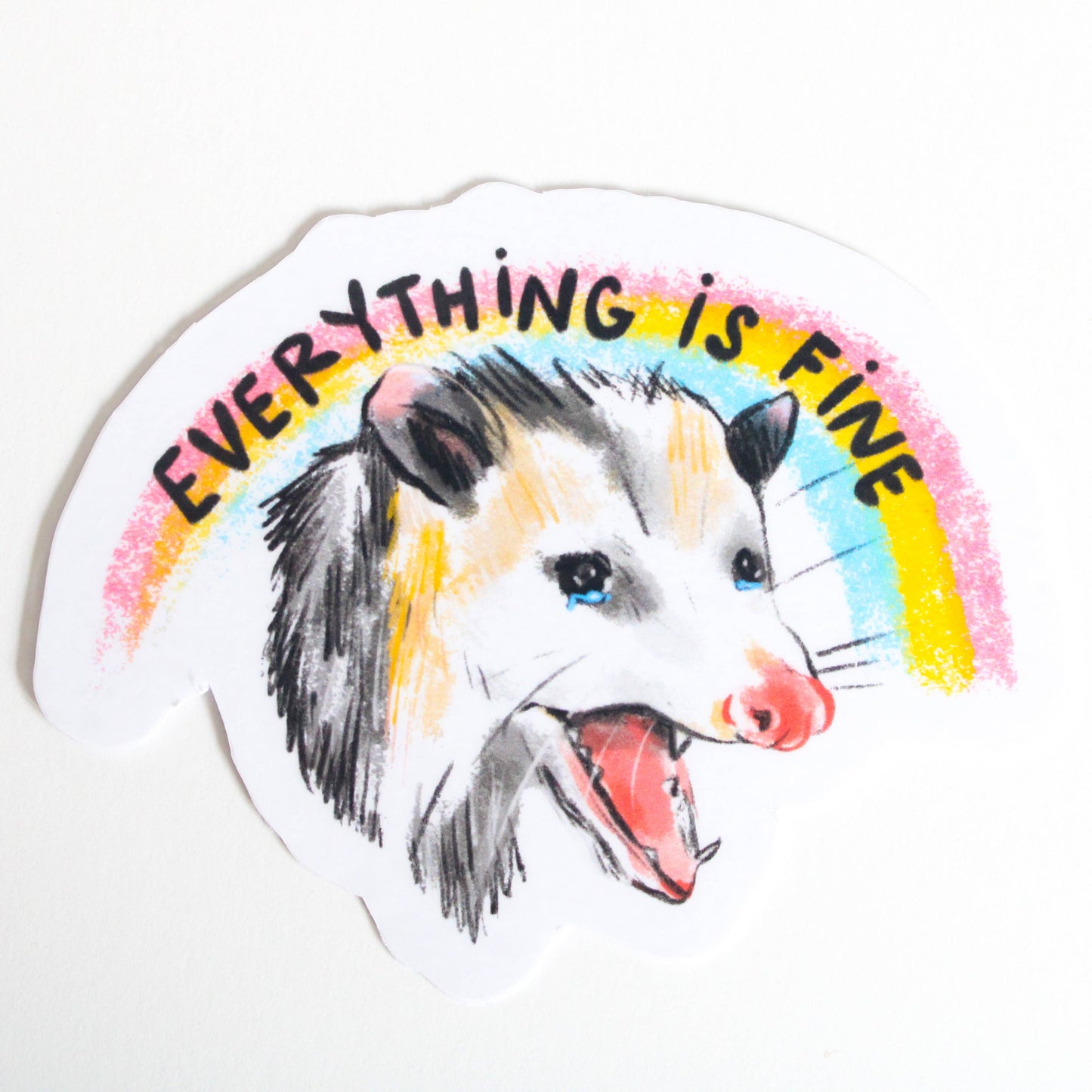 Sticker; Everything is Fine Possum