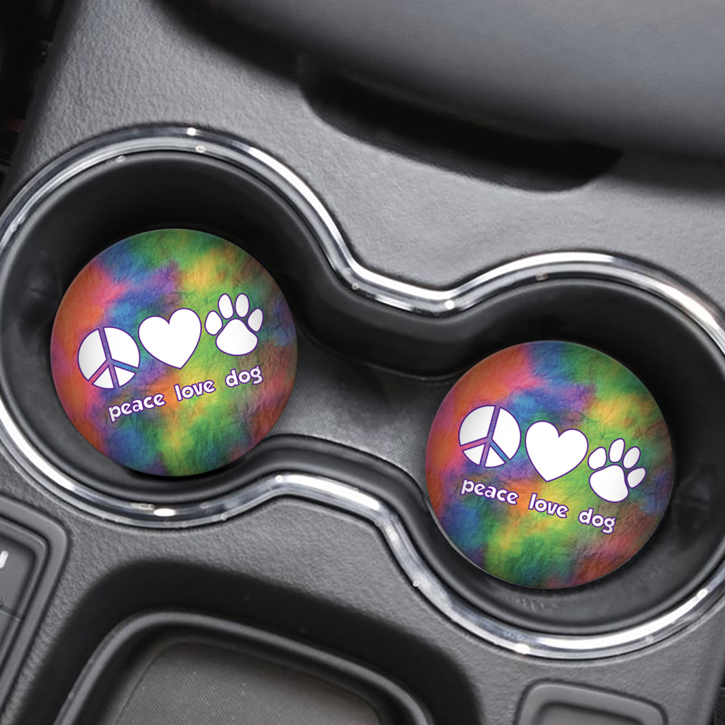 Car Coaster: Peace Love Dog