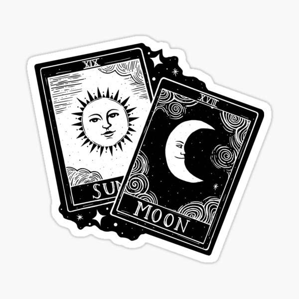 Sticker-Occult-01: Sun and Moon Tarot Card