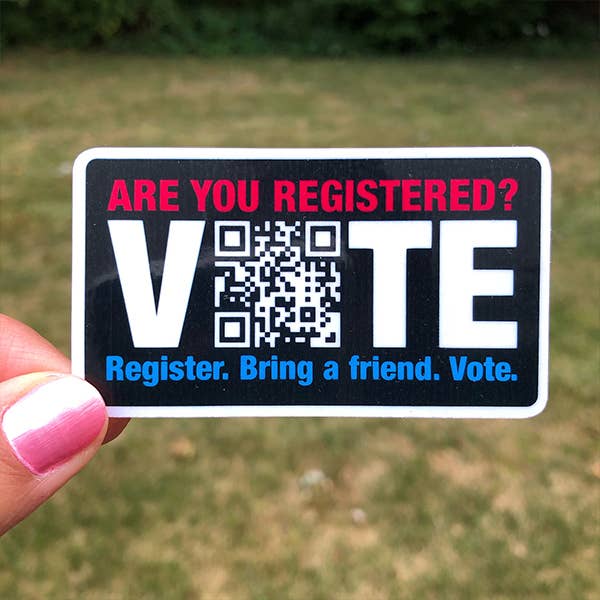Sticker-Political-10: Are You Registered To Vote? QR Code