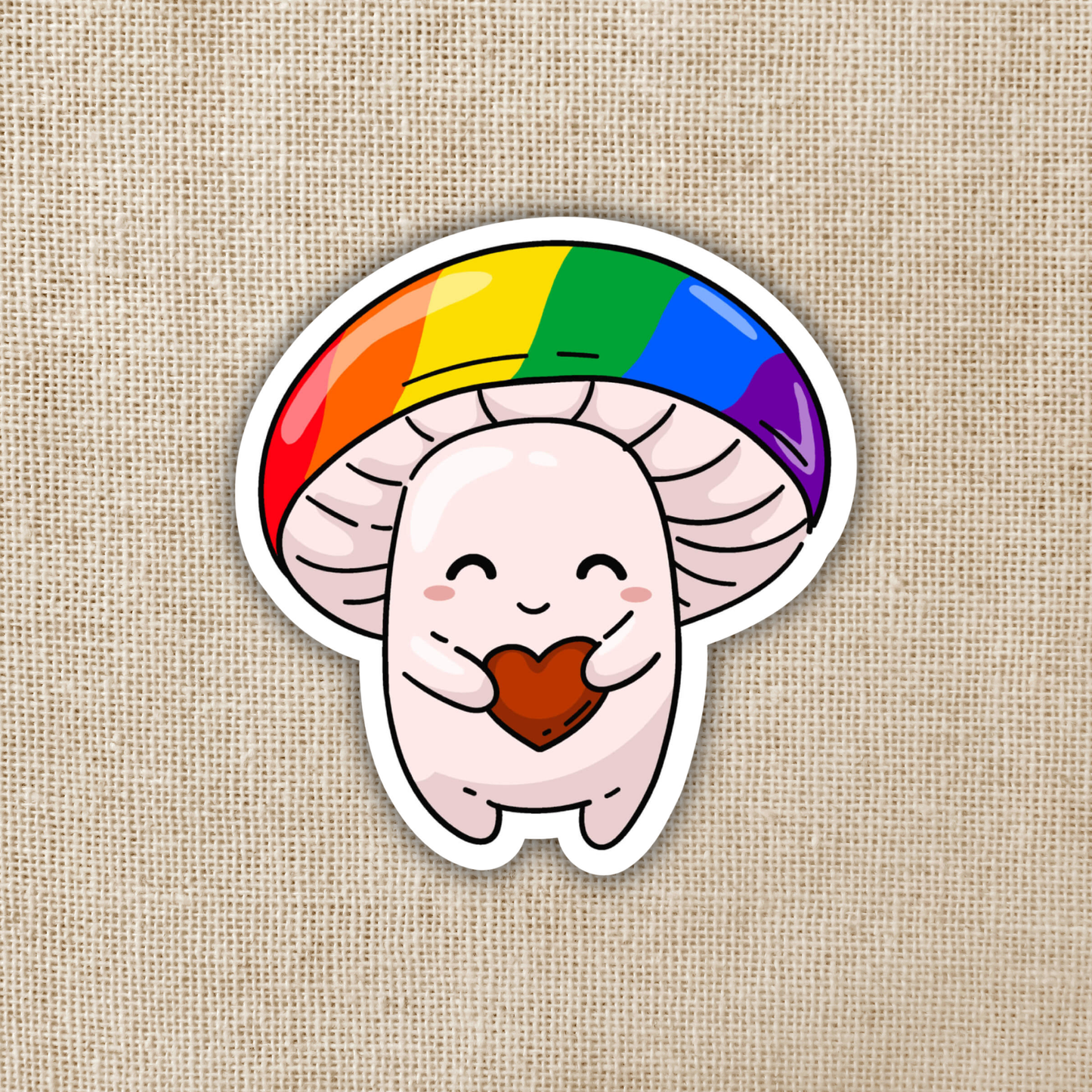 Sticker-LGBTQIA+-02: Gay Pride Flag Mushroom
