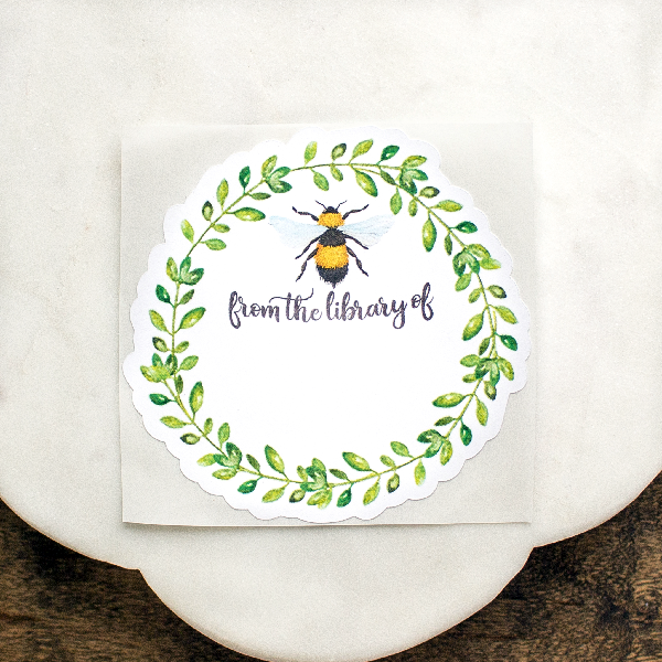 Bookplates-003: Bumblebee Wreath
