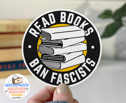 Sticker-BannedBooks-04: Read Books Ban Fascists