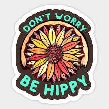 Sticker-Peace-07: Don't Worry Be Hippy