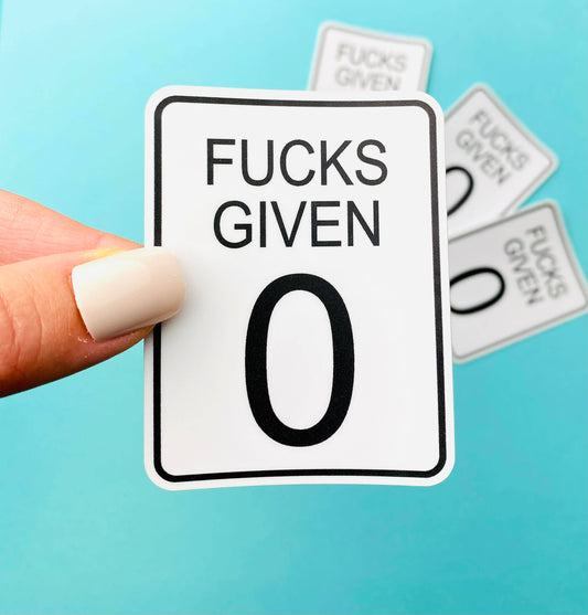 Sticker-Social-22: 0 F*cks Given