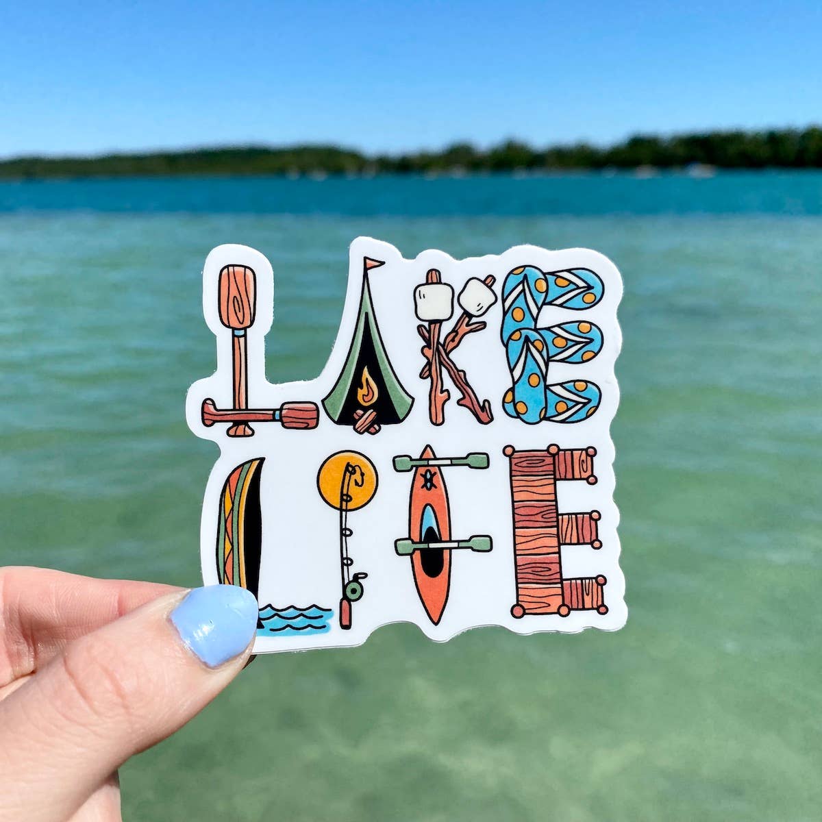 Sticker-Nature-03: Lake Life Lettering