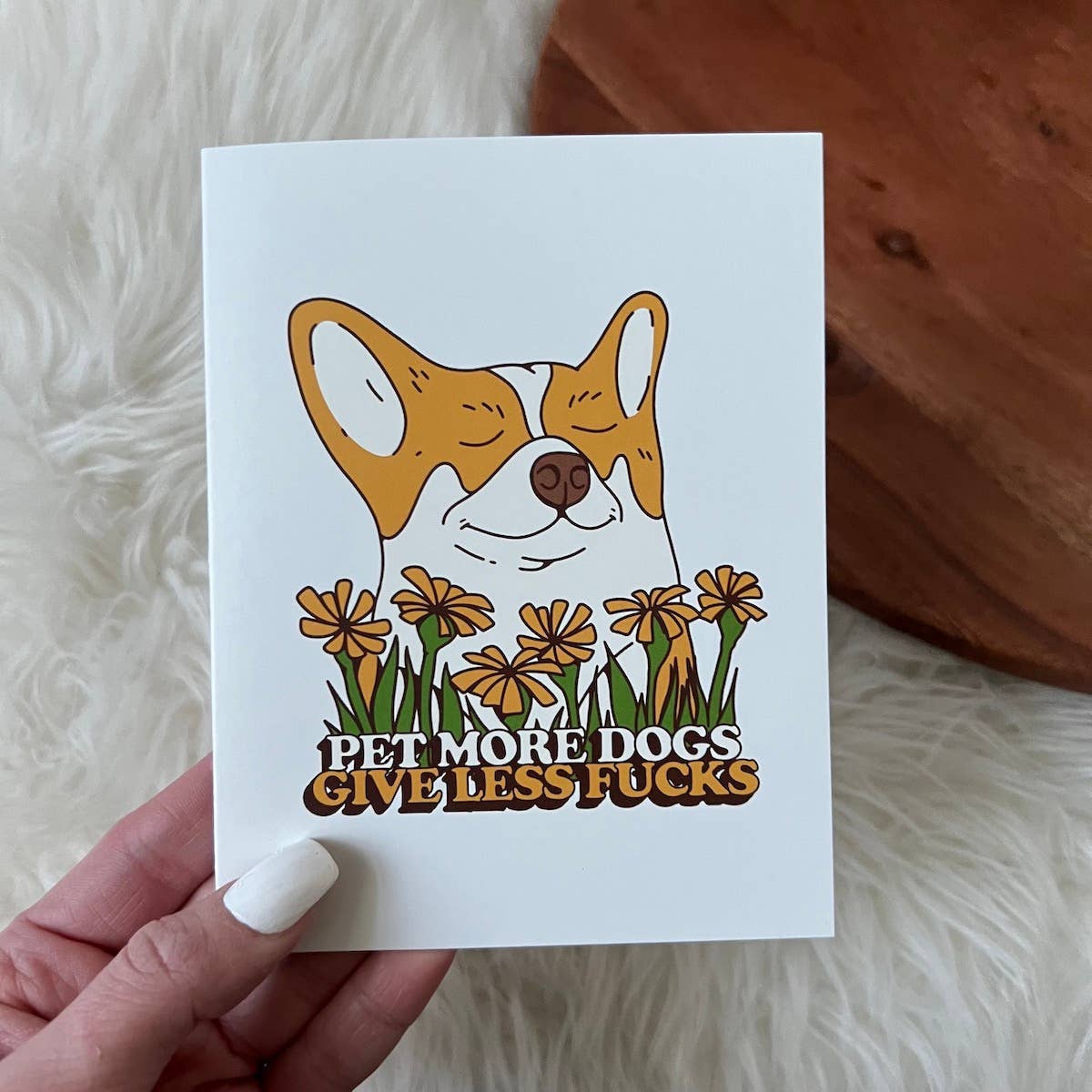 Greeting Card - Misc: Pet More Dogs - Give Less F*cks