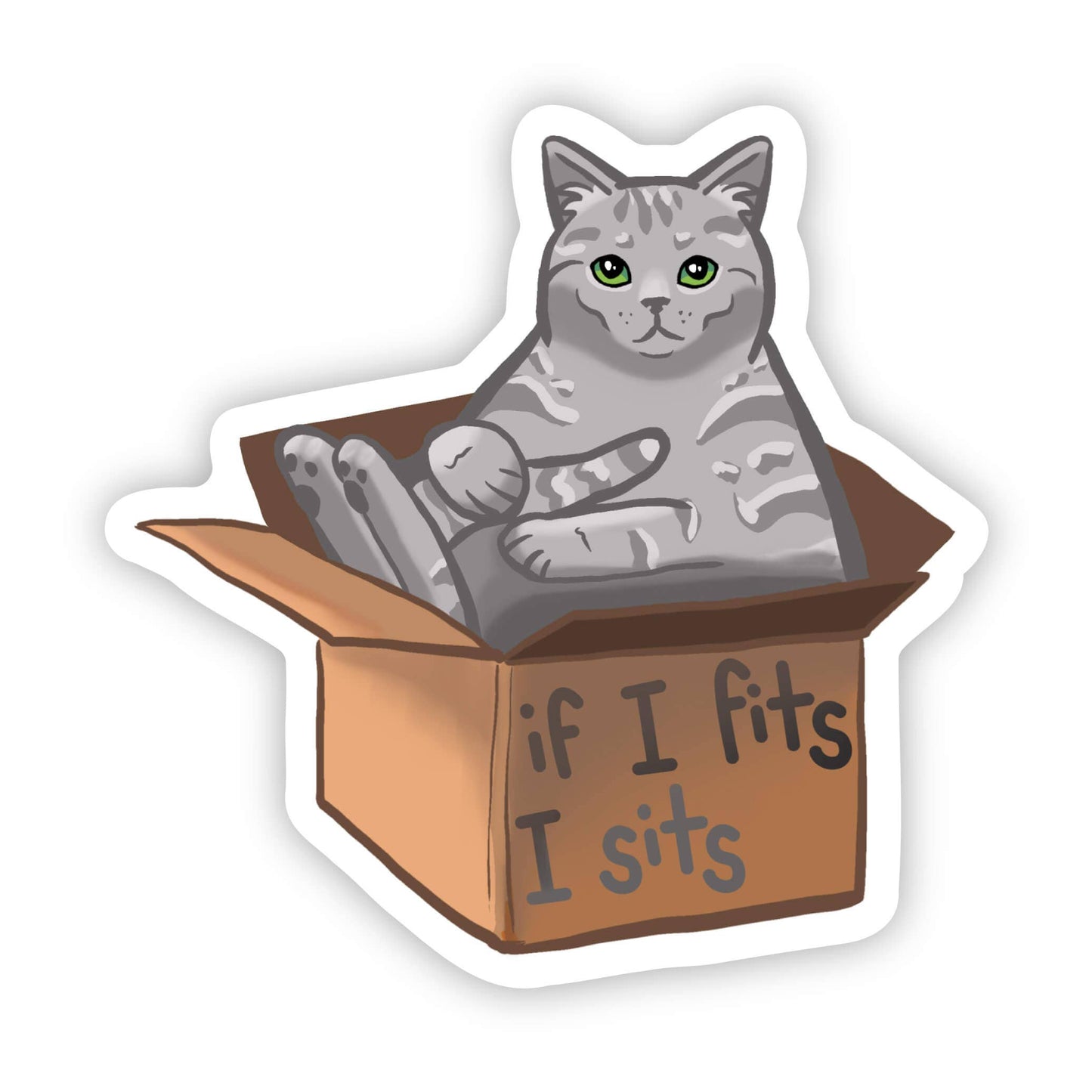 Sticker-Cat-05: Cat - If I Fits I Sits