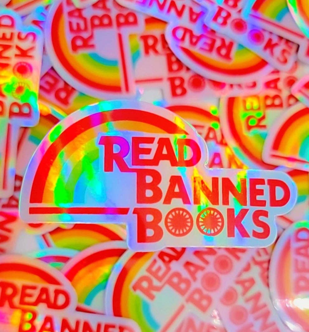 Sticker-BannedBooks-09: Holographic Read Banned Books