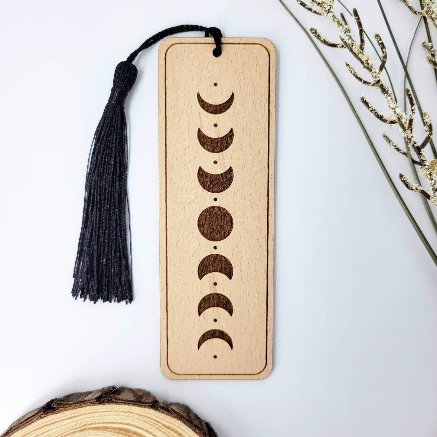 Bookmark-021: Moon Phases (Wood)