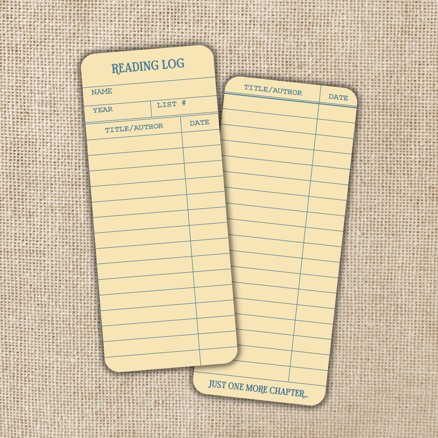 Bookmark-011: Library Card Reading Log