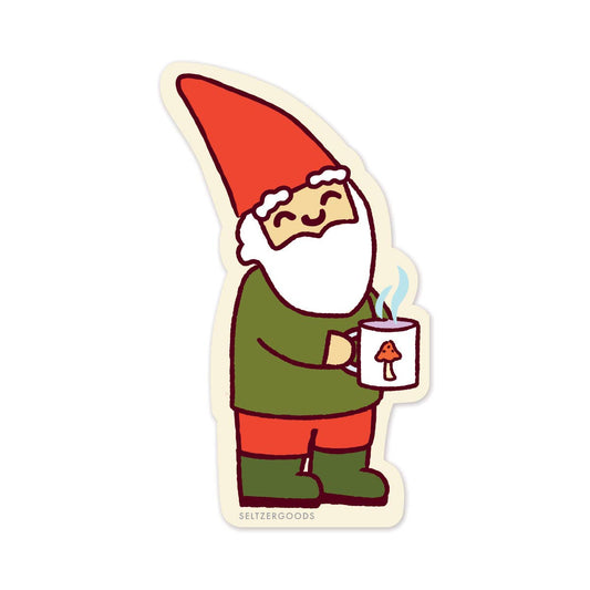 Sticker-Gnome-01: Gnome With Mug
