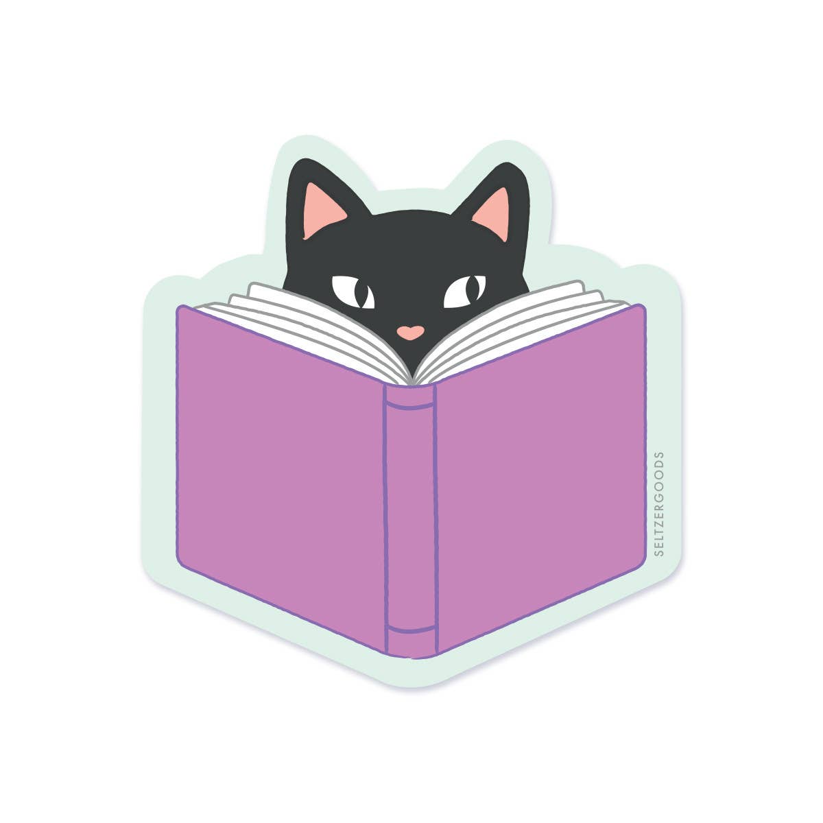 Sticker-Cat-19: Reading Kitten