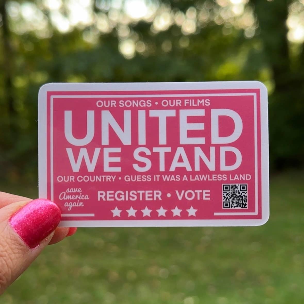 Sticker-Political-08: United We Stand - Taylor Swift - QR Code