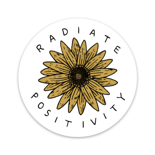 Sticker-Social-10: Radiate Positivity Sunflower