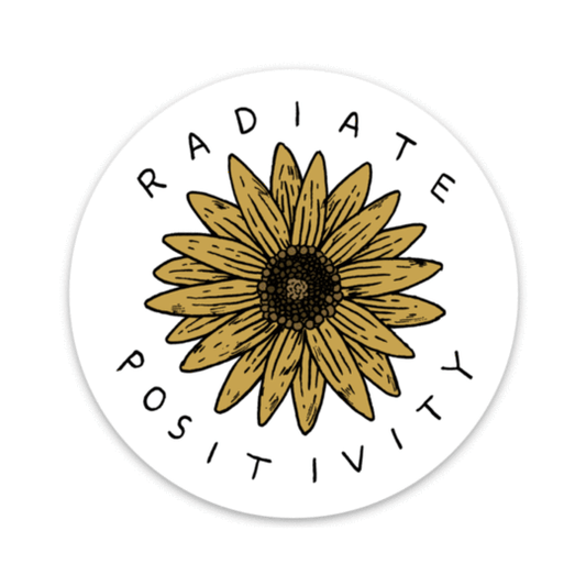 Sticker-Social-10: Radiate Positivity Sunflower