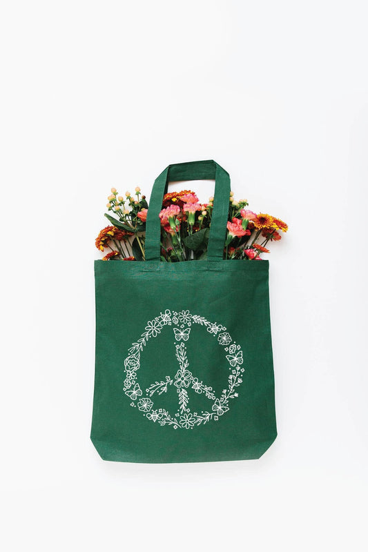 Tote Bag: Pollinator Peace Sign (Small)