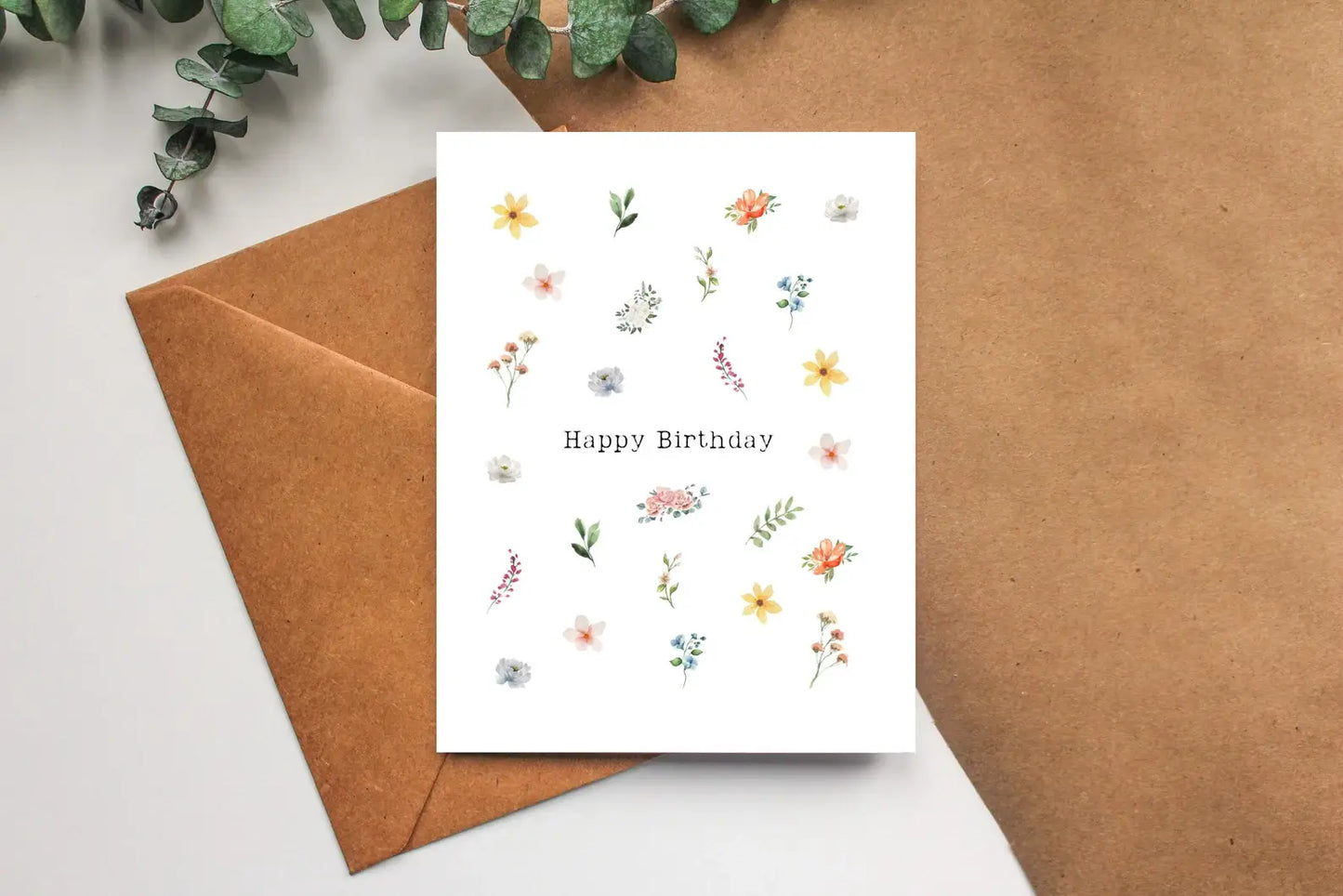 Greeting Card - Birthday: Floral Happy Birthday