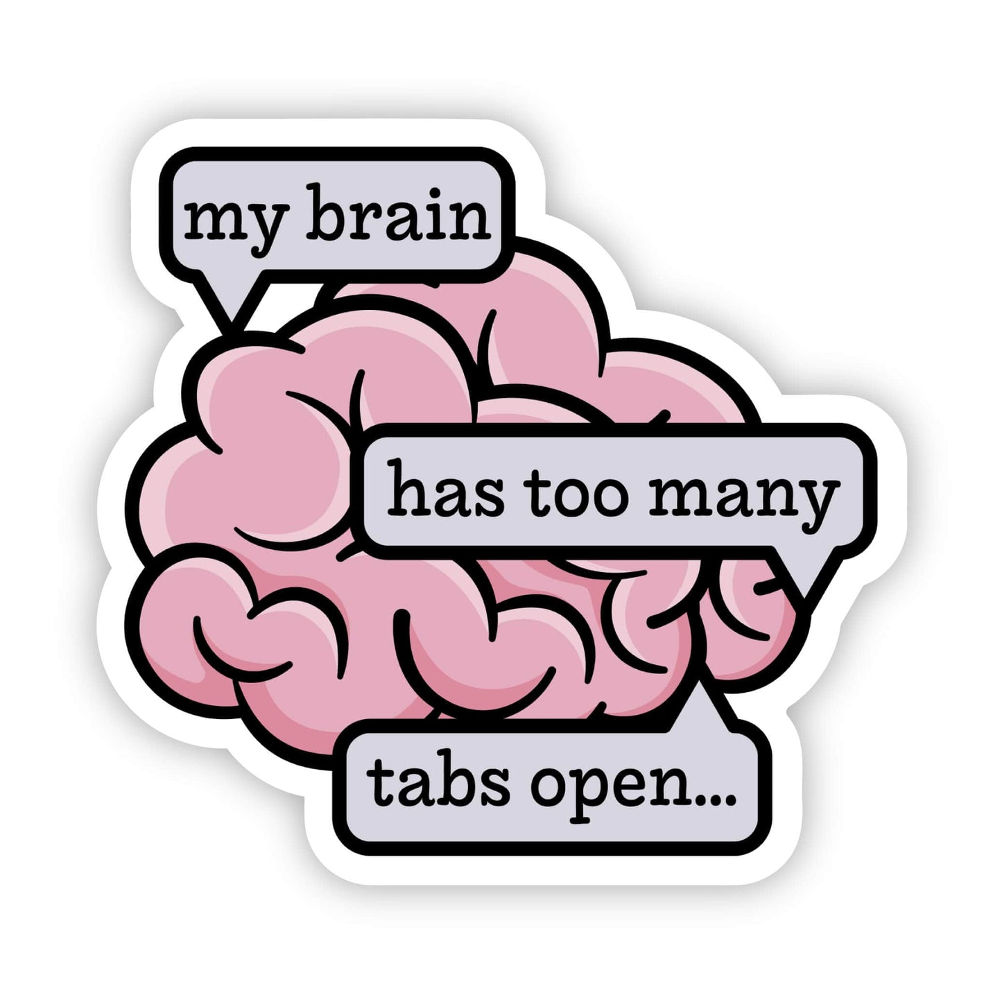 Sticker-Tech-02: My Brain Has Too Many Tabs Open