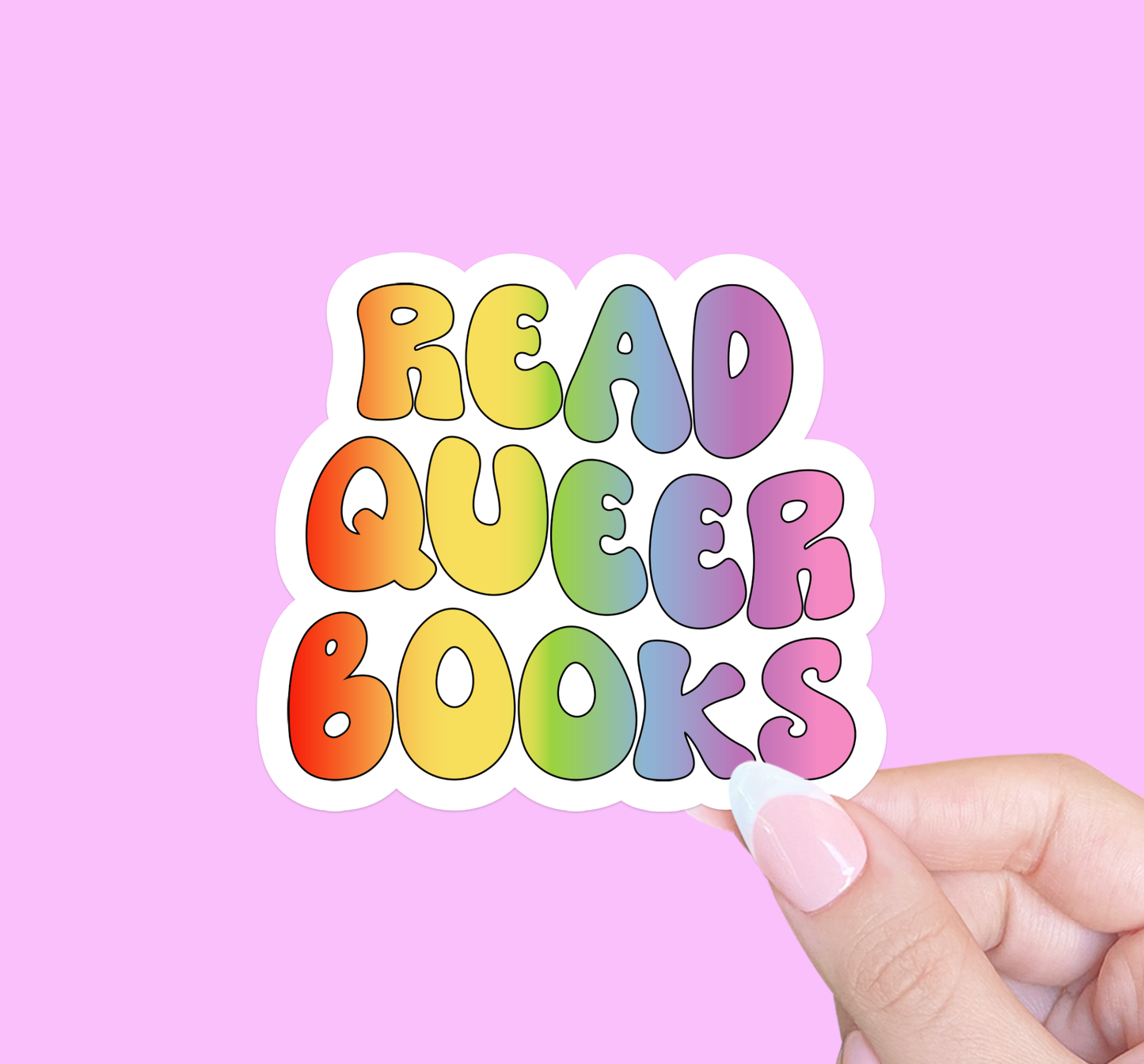 Sticker-LGBTQIA+-01: Read Queer Books