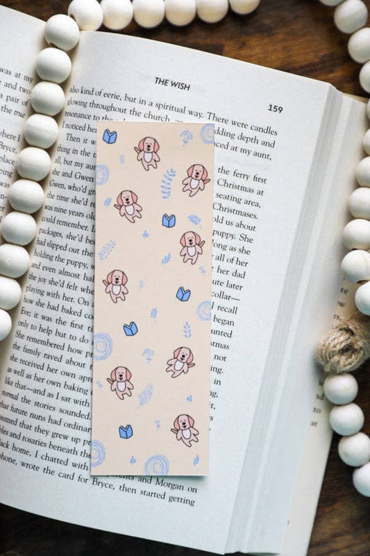 Bookmark-004: Dog & Books (With Tassel)