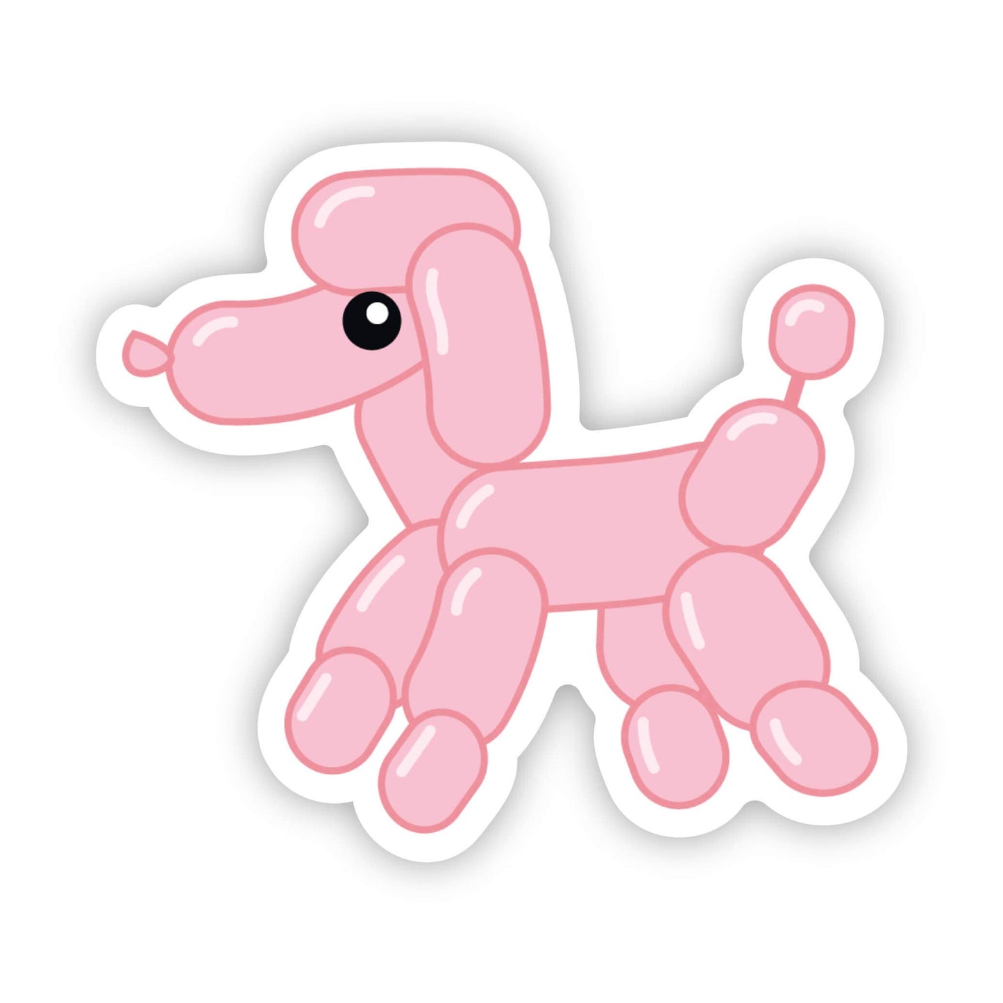 Sticker-Dog-03: Dog Balloon - Pink Poodle